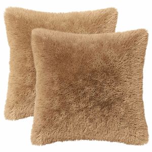 vidaXL Coussin avec oreiller HEERLEN 2 pi&egrave;ces Taupe Fleece PV