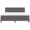 vidaXL Lit &agrave; ressorts avec matelas Gris 180 x 200 cm Simili cuir