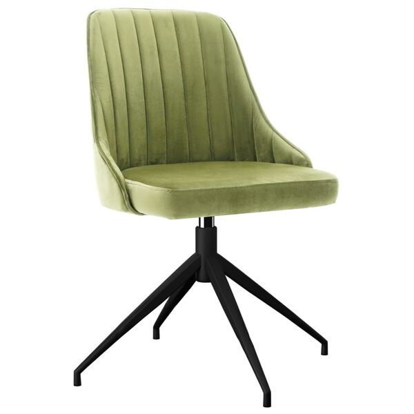 vidaXL Chaises &agrave; manger lot de 6 vert clair velours