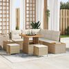 vidaXL Ensemble de canap&eacute; de jardin 8 pcs Beige polyrotin