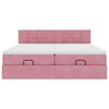 vidaXL Cadre de lit ottoman avec matelas rose 200x200 cm velours