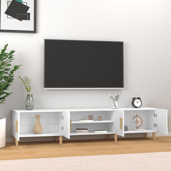 vidaXL Meuble TV Blanc 180x31,5x40 cm Bois d'ingénierie
