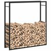 vidaXL Portant de bois de chauffage Noir mat 110x28x116 cm Acier