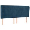 vidaXL T&ecirc;te de lit avec oreilles Bleu fonc&eacute; 203x23x118/128 cm Velours