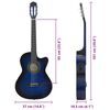 vidaXL Guitare d&eacute;coup&eacute;e classique occidentale &eacute;galiseur 6 cordes Bleu