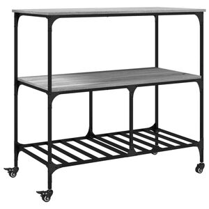 vidaXL Chariot de cuisine sonoma gris 100x50x95 cm bois d'ing&eacute;nierie