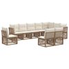 vidaXL Ensemble de canap&eacute; de jardin 10 pc Beige polyrotin