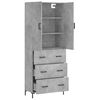 vidaXL Buffet haut Gris b&eacute;ton 69,5x34x180 cm Bois d'ing&eacute;nierie