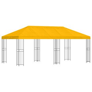 vidaXL Gazebo avec murs lat&eacute;raux 6 x 3 m Jaune Polyester et Acier 190