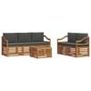 vidaXL Ensemble de canap&eacute;s d'ext&eacute;rieur 6 pc Naturel et Anthracite