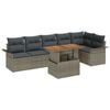 vidaXL Ensemble de canap&eacute; de jardin 7 pc Gris Poly rotin