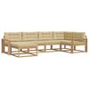 vidaXL Ensemble de canap&eacute;s d'ext&eacute;rieur 5 pc Blanc et Beige Polyester