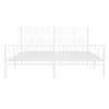 vidaXL Cadre de lit m&eacute;tal sans matelas et pied de lit blanc 183x213 cm