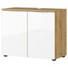 Germania Armoire de sous-lavabo GW-Avino 34x70x58 cm Blanc et ch&ecirc;ne