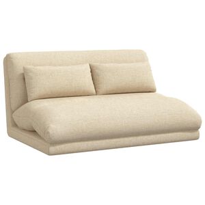 vidaXL Fauteuil de sol ajustable Cr&egrave;me Tissu