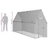 vidaXL Cage pour poules argent&eacute; 400x100x190 cm acier galvanis&eacute;