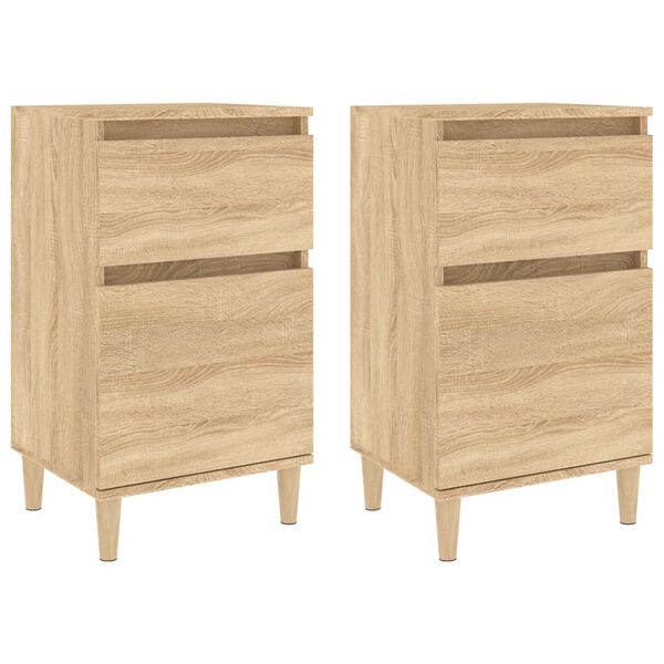 vidaXL Tables de chevet 2 pcs ch&ecirc;ne sonoma 40x35x70 cm