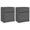 vidaXL Tables de chevet 2 pcs Gris 40x31x50 cm Bois de pin massif