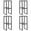 vidaXL Tabourets de bar lot de 4 noir acier enduit de poudre