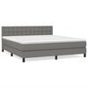 vidaXL Sommier &agrave; lattes de lit avec matelas Gris fonc&eacute; 180x200cm Tissu