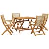vidaXL Ensemble &agrave; manger de jardin 5pcs beige polypropyl&egrave;ne et bois