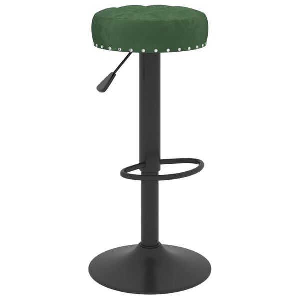 vidaXL Tabourets de bar lot de 2 vert foncé velours