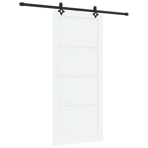 vidaXL Porte coulissante Blanc et Noir 93 x 211 cm Pin massif