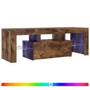 vidaXL Meuble TV avec lumi&egrave;res LED ch&ecirc;ne fum&eacute; 120x35x40 cm