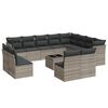 vidaXL Salon de jardin avec coussins 13 pcs gris clair r&eacute;sine tress&eacute;e