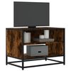vidaXL Meuble TV ch&ecirc;ne fum&eacute; 61x40x46 cm bois d'ing&eacute;nierie et m&eacute;tal