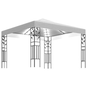 vidaXL Tonnelle avec guirlande lumineuse &agrave; LED 3x3 m Blanc