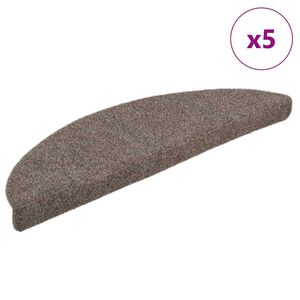vidaXL Tapis d'escalier autocollants 5 pi&egrave;ces 56x17x3 cm Beige