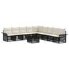 vidaXL Ensemble de canap&eacute; de jardin 10 pc 11 place Noir polyrotin