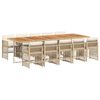 vidaXL Ensemble &agrave; manger de jardin et coussins 11 pcs beige poly rotin