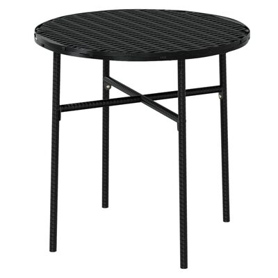 vidaXL Ensemble à manger de jardin 3 pcs Résine tressée Noir