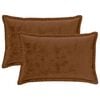 vidaXL Housse de coussin 2 pc HOUTEN Marron Clair 50 x 80 cm Flanelle