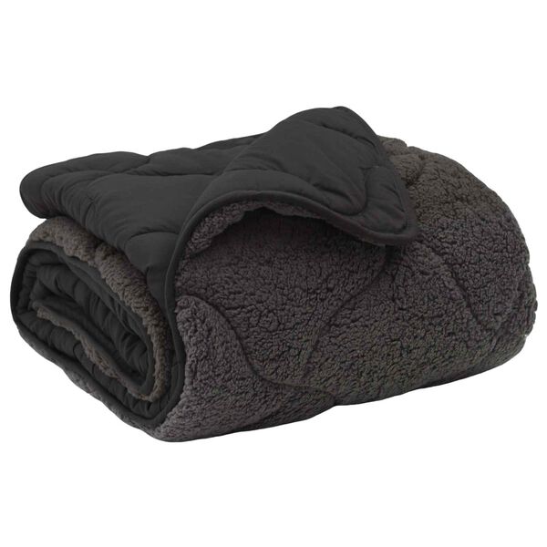 vidaXL Duvet complet toute l'ann&eacute;e Matelass&eacute; Anthracite 140 x 220 cm