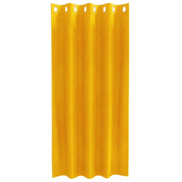 vidaXL Rideaux occultants 2 pcs Jaune moutarde 140 x 175 cm Velours