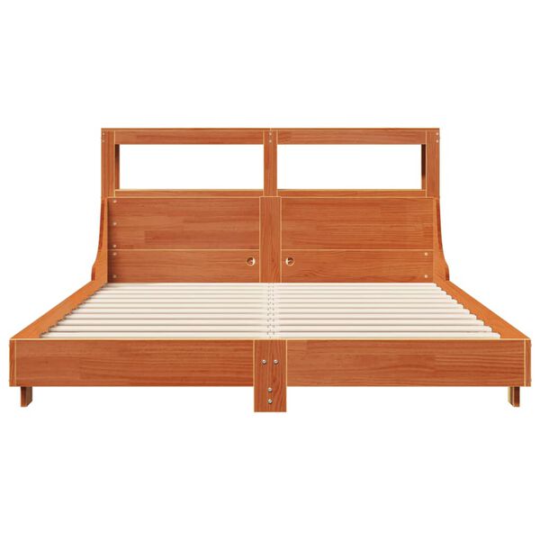 vidaXL Cadre de lit sans matelas cire marron 120x200cm bois pin massif