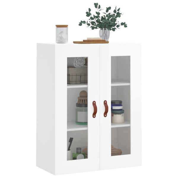 vidaXL Armoire murale blanc brillant 69,5x34x90 cm