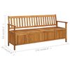 vidaXL Banc de rangement de jardin 170 cm bois d'acacia solide