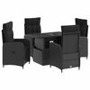 vidaXL Ensemble de repas ext&eacute;rieur avec coussin 5 pcs Noir polyrotin