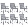 vidaXL Ensemble &agrave; manger de jardin 7 pcs Gris Bois d'acacia massif