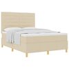 vidaXL Lit &agrave; ressorts avec matelas Cr&egrave;me 140 x 190 cm tissu