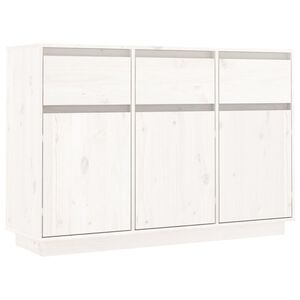 vidaXL Buffet blanc 110x34x75 cm bois massif de pin
