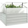 vidaXL Lit sur&eacute;lev&eacute; de jardin avec serre 100x100x85 cm Argent&eacute;