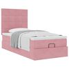 vidaXL Cadre de lit ottoman avec matelas rose 100x200 cm velours
