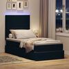 vidaXL Lit avec rangement et LED avec matelas Noir 90 x 200 cm Velours