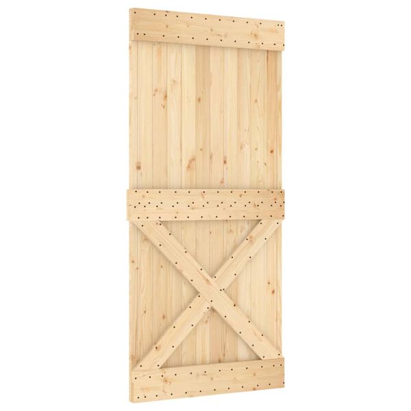 vidaXL Porte coulissante et kit de quincaillerie 95x210 cm pin massif
