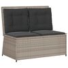 vidaXL Banc inclinable de jardin et coussins gris clair r&eacute;sine tress&eacute;e
